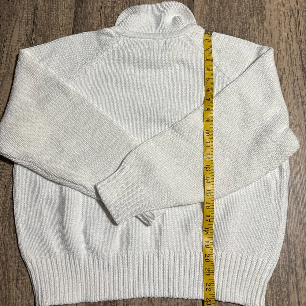 Polo Ralph Laure Layered-Collar Cotton Sweater | color: white | size L - Picture 4 of 10